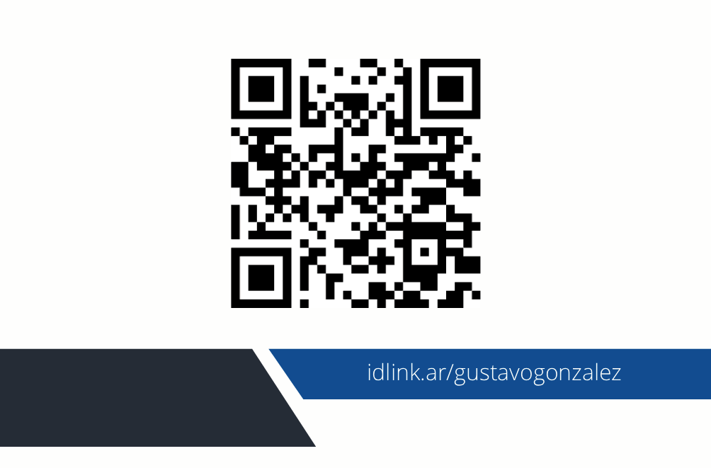 Tarjeta digital de Gustavo Gonzalez, dorso